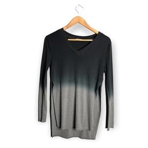 Love Riche | Blue To Grey Ombre Split Side Hem Sweater